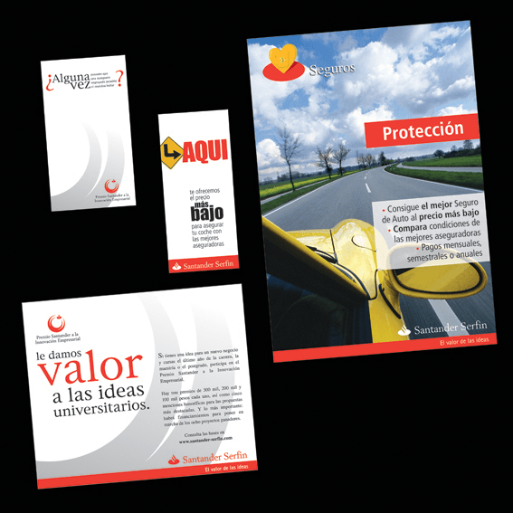 Diferentes impresos Santander